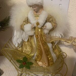 Gold and White Angel Figurine